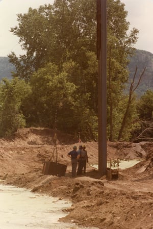 1982 Winona Floodwall Project_Roger Binsfeld, Bob Calvey, and Gary Dondlinger