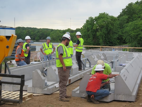 Pre cast concrete units built to hold BAFF system