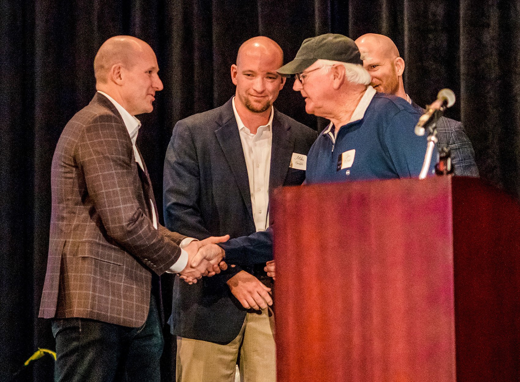 Resized 2019 Nelosca 100th Anniversary_Matt Binsfeld, Mike Binsfeld, Jim ONeill, and Adam Binsfeld