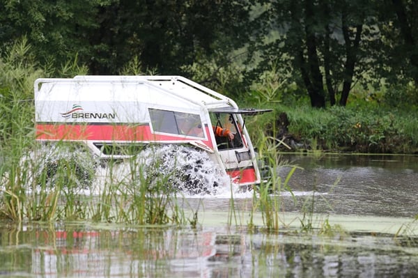 Sherp ATV in marsh and water