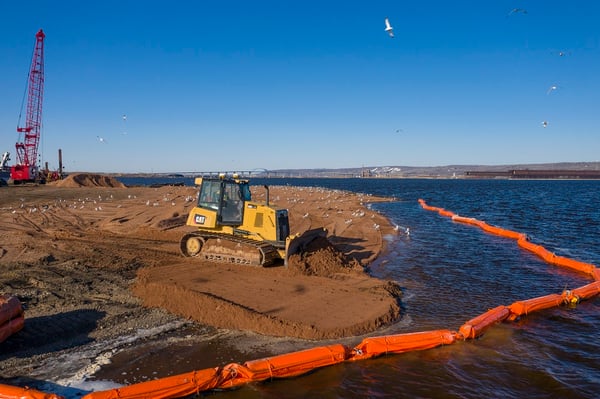 Shorline restoration at Interstate Island duluth