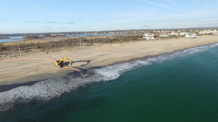 Ninigret Marsh Restoration Rhode Island Amphibious Excavation Equipment on Shore