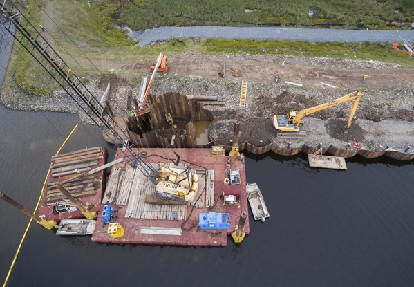 dam construction, cofferdam construction, cellular cofferdams, cellular cofferdam, dam repairs