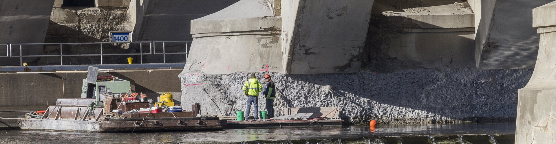 bridge pier repair, bridge abutment repair, underwater pier repairs, marine construction, st. paul marine construction, underwater concrete repairs