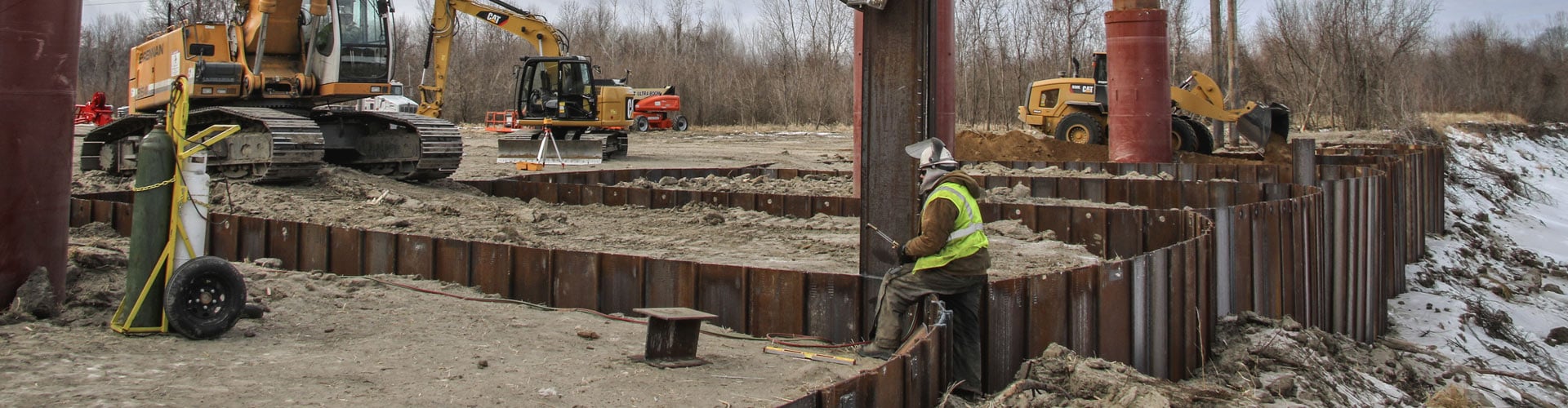 marine construction, dock construction, sheet pile walls, industrial docks, pile driving, deep foundations