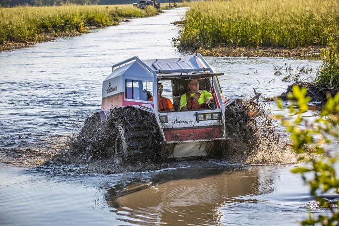 Sherp ATV climbing the bank